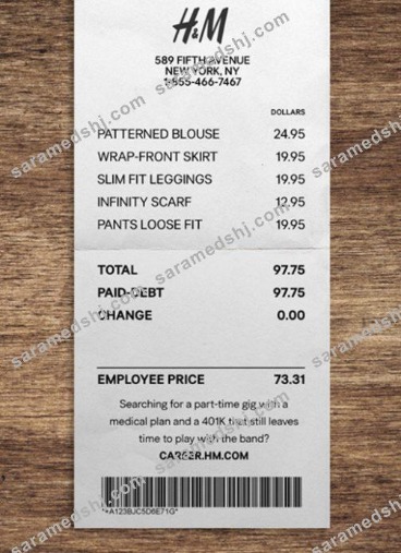 H&M store payment check
